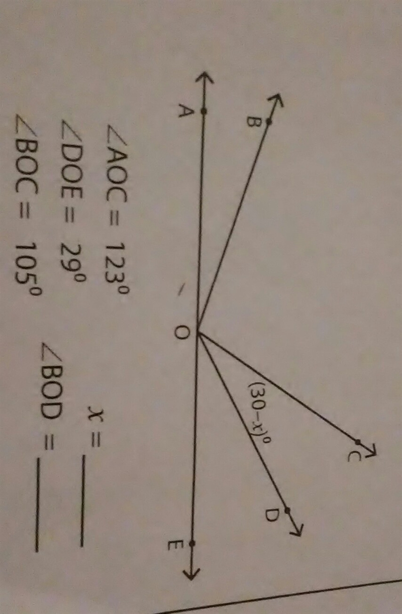 How do you solve for x and the angle bod?-example-1