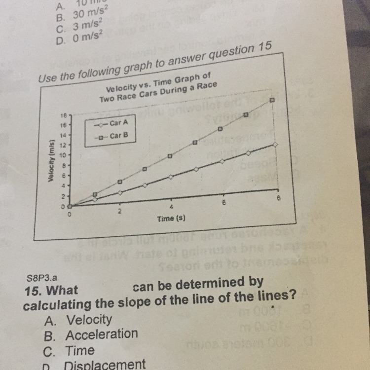 A. Velocity B. Acceleration C. Time D. Displacement-example-1