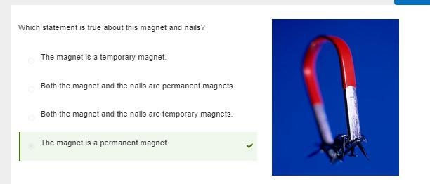 Which statement is true about this magnet and nails? A. Both the magnet and the nails-example-1