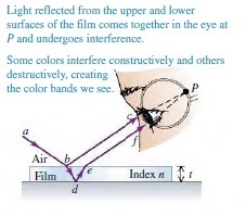 When sunlight strikes oil on the surface of water a variety of colors are observed-example-1