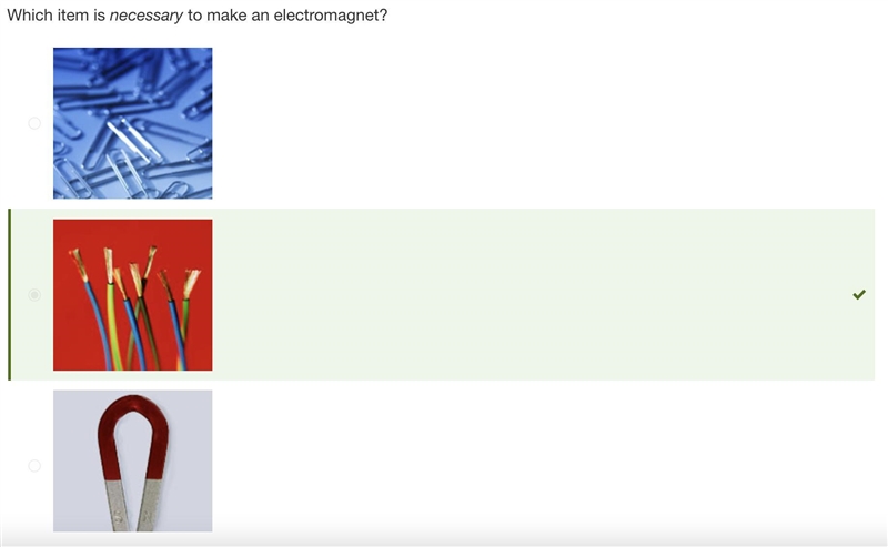 1.) Why is an electromagnet a temporary magnet? Question options: An electromagnet-example-2