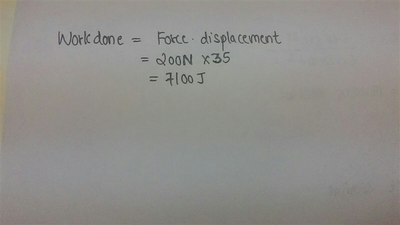 I need help fast! How much work is done by pulling a 200 N tire a distance of 35 meters-example-1