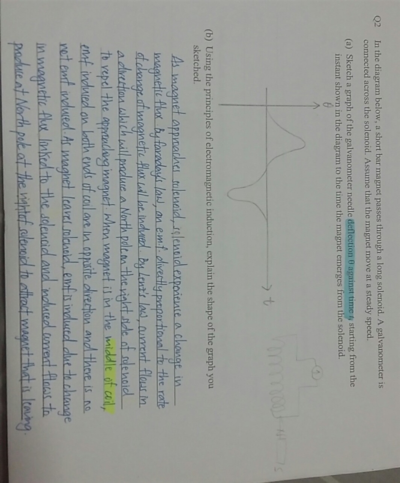 Why is there emf is induced when magnet is in the middle of coil?-example-1