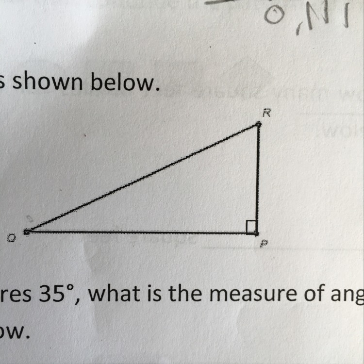 If angle q measures 35,what is measure of angle r-example-1