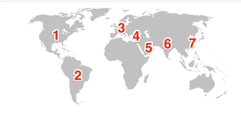 In which of these areas would you be MOST likely to find the HIGHEST concentration-example-1