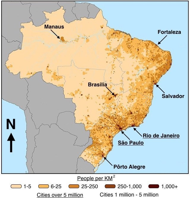 Which industry would be MOST likely to be found in the interior of Brazil? A) fishing-example-1