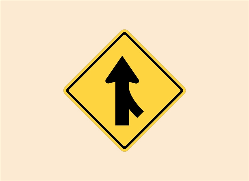 What does this sign mean? A. Another lane of traffic will be merging with the one-example-1