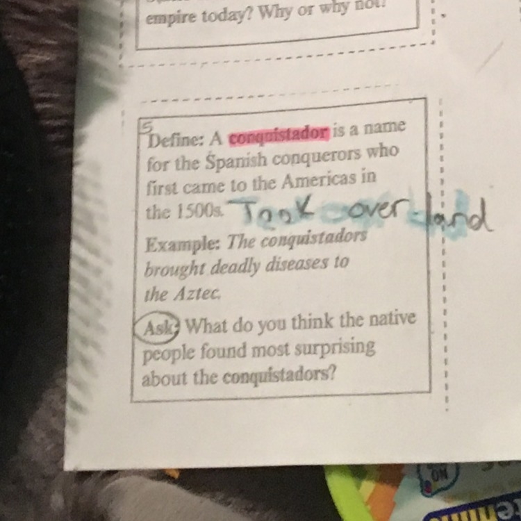 Question-What do you think the native people found surprising about the conquistadors-example-1