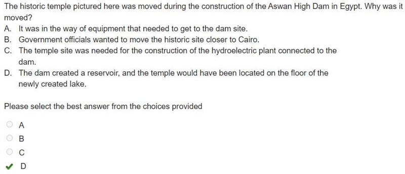 The historic temple pictured here was moved during the construction of the Aswan High-example-1