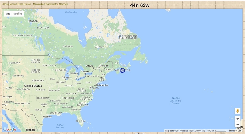 Whats located 44n 63w-example-1