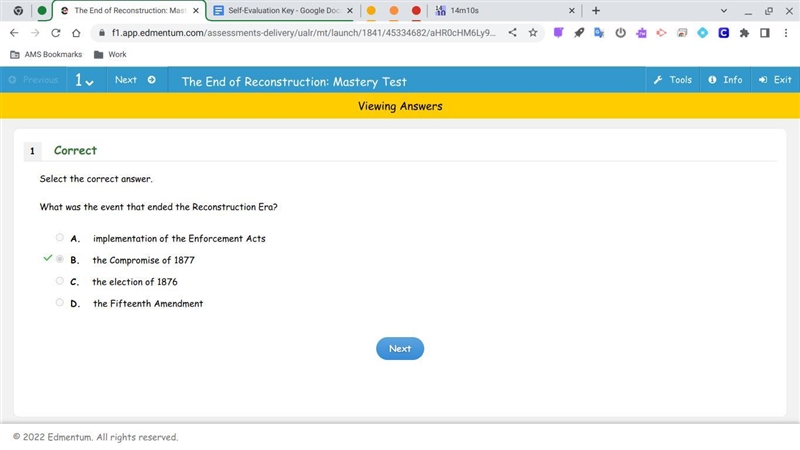 What was the event that ended the Reconstruction Era? implementation of the Enforcement-example-1