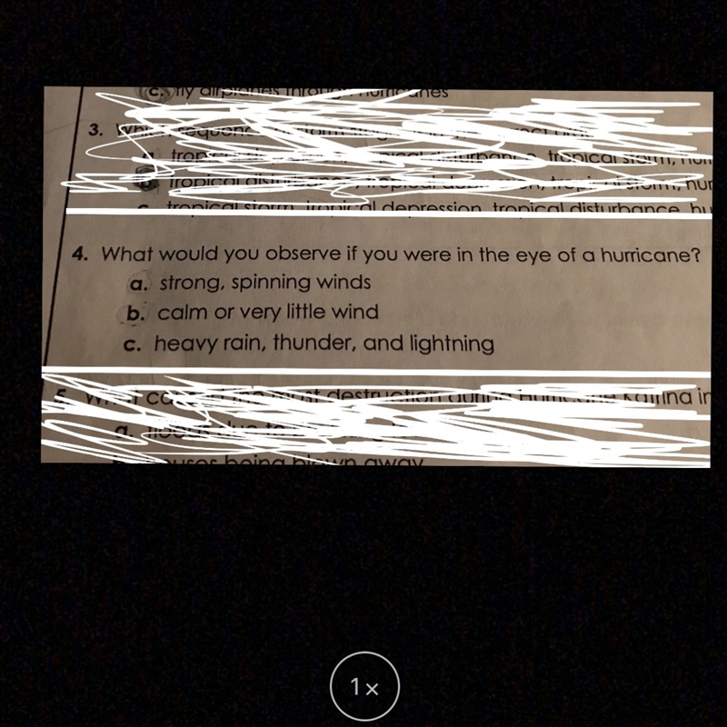 What would you observe if you were in the Eye of a hurricane-example-1