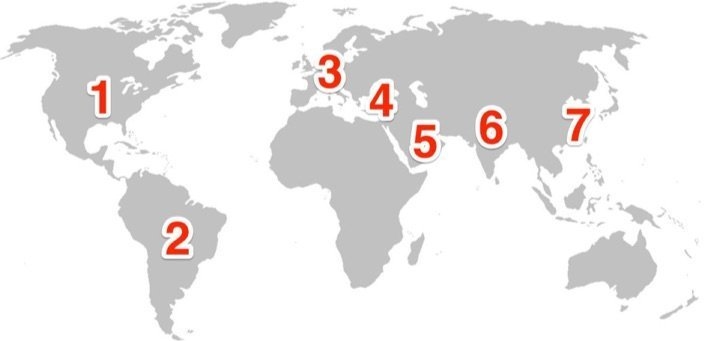 In which of these areas would you be MOST likely to find the HIGHEST concentration-example-1