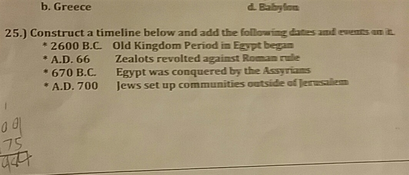 Easy 6th grade social studies what's the order??-example-1