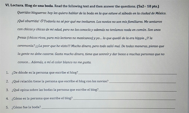 Spanish, read the paragraph and answer questions in a full sentence pleaseee-example-1