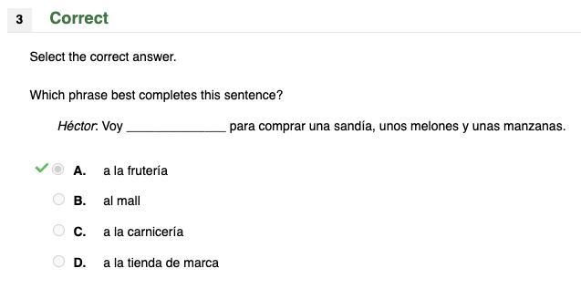 Which phrase best completes this sentence? Héctor: Voy ______________ para comprar-example-3