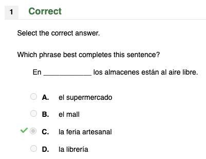 Which phrase best completes this sentence? Héctor: Voy ______________ para comprar-example-1