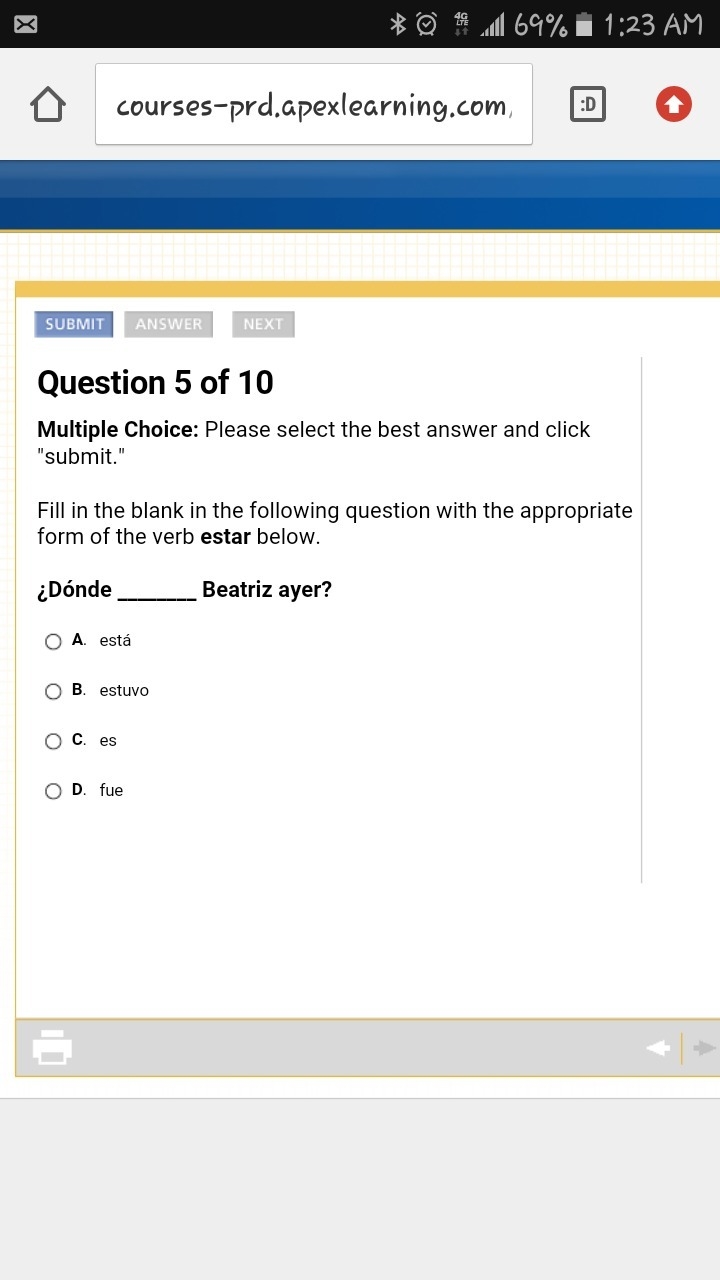 Fill in the blank in the following question with the appropriate form of the verb-example-1