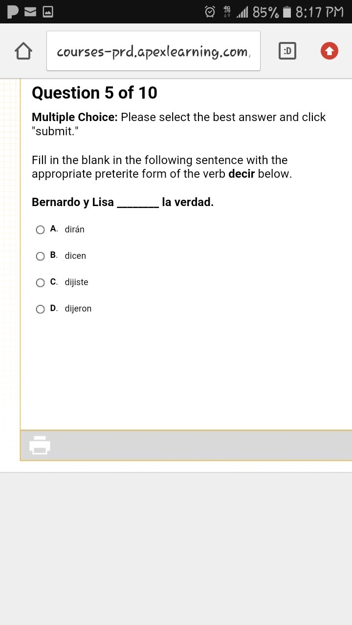 Bernardo y Lisa ________ la verdad.-example-1