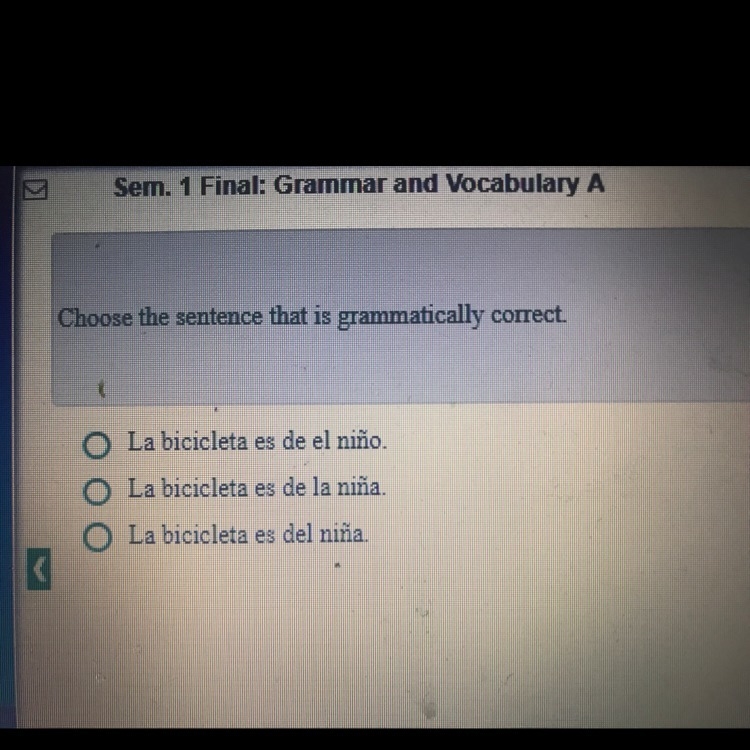 Choose the sentence that grammatically correct-example-1