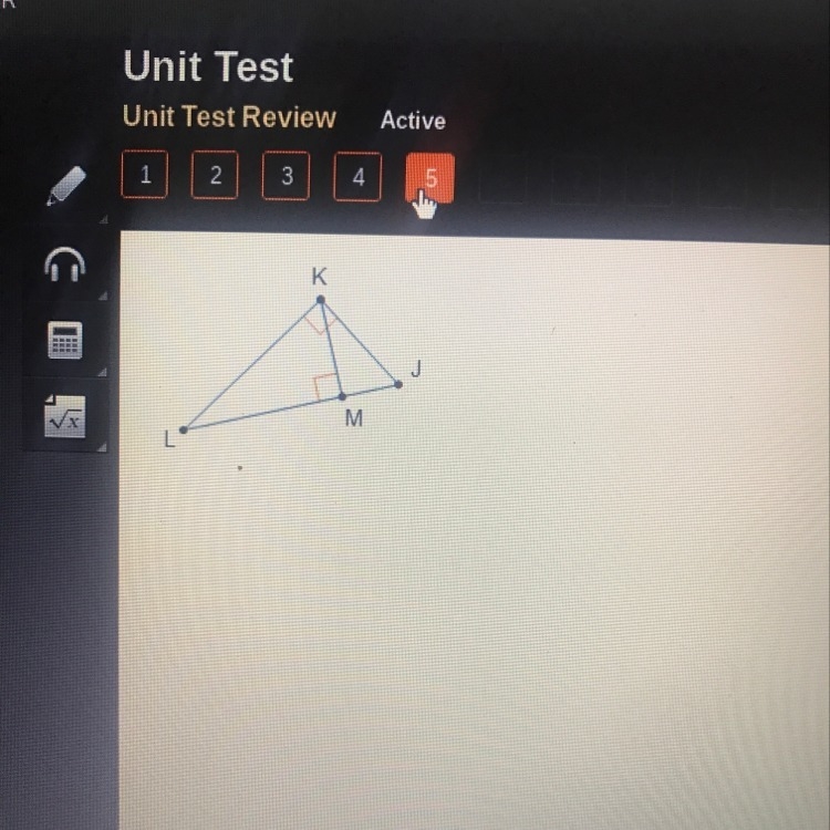 Which triangle is similar to JKL? A.) JKM B.) MKL C.) KML D.) LJK-example-1