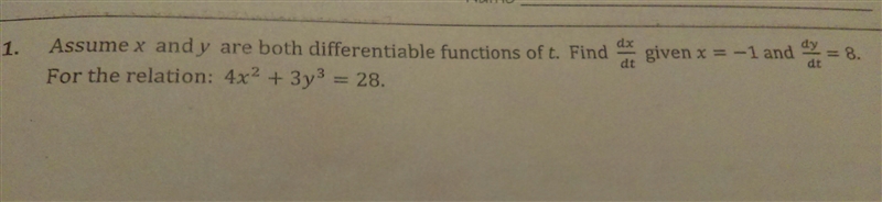 Assume x and y are both differentiable functions of t.-example-1