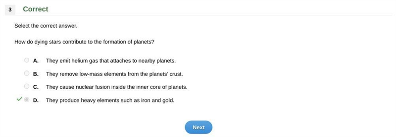 40 POINTS!! Help Asap please.... EARTH & SPACE SCIENCE How do dying stars contribute-example-1