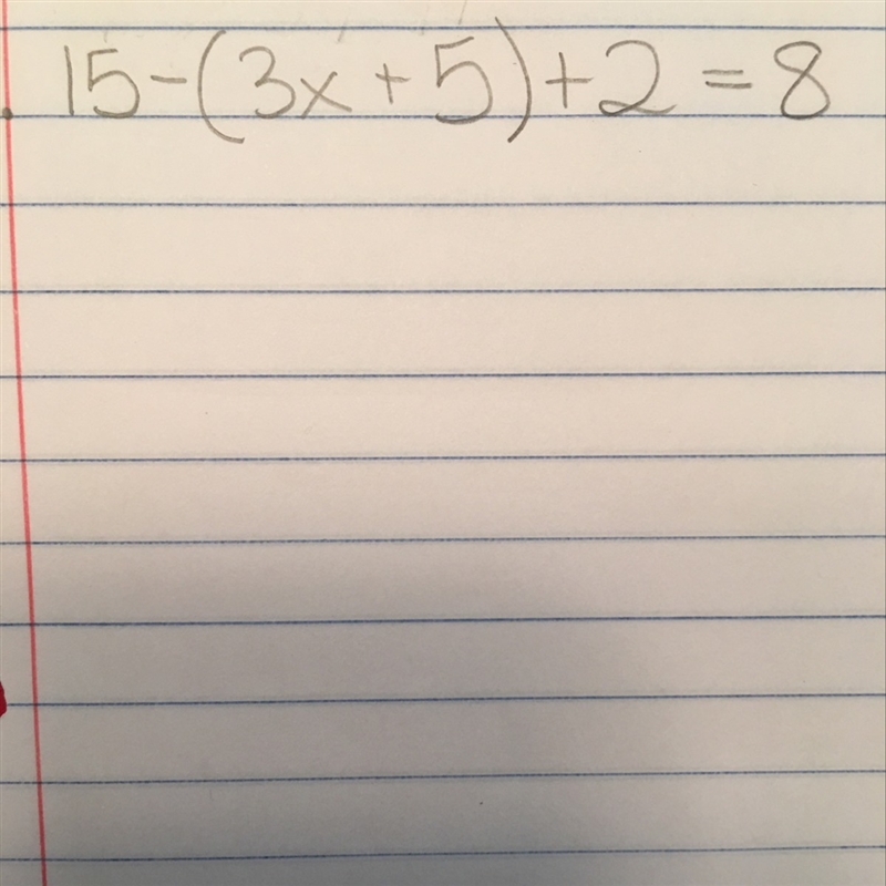 I don't know how to solve this! Do I distribute the 15 and the negative sign? Please-example-1