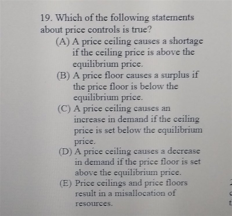 Which of the following statements about price controls is true?-example-1