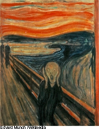 Examine this painting by Edvard Munch, "The Scream," then decide which Modernistic-example-1