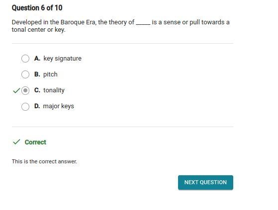 Developed in the baroque era, the theory of ______ is a sense or pull towards a tonal-example-1