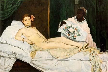 The painting Olympia by Edouard Manet is similar to the painting Venus of Urbino by-example-2