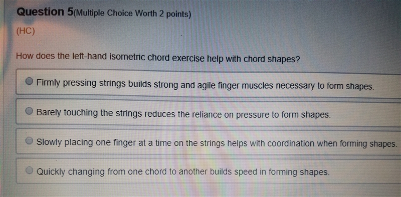 How does the left hand as a metric cord exercise help with chord shapes-example-1