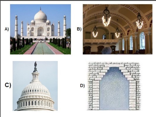 What type of arch, vault, or dome is each? Not multiple choice. Just need the names-example-1