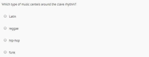 Which type of music centers around the clave rhythm-example-1