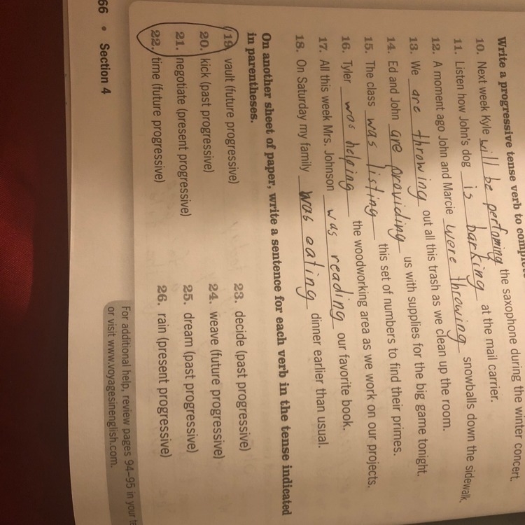 I need help with language arts Number 19-22-example-1