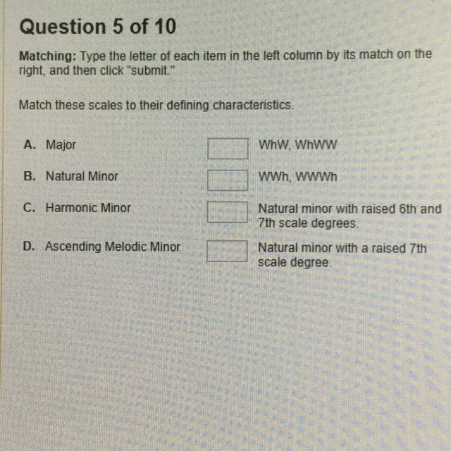 Match these scales to their defining characteristics-example-1