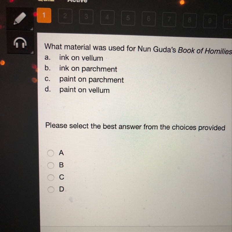 Why material was used for the Nun Gudas book of homilies???-example-1