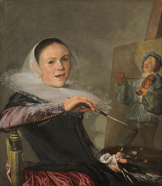 (15 points) How did judith leyster communicate her confidence in her artistic abilities-example-1