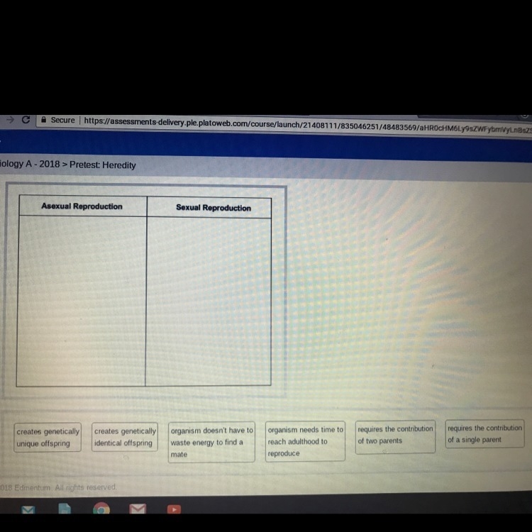 Sort the descriptions based on whether they are related to asexual reproduction or-example-1