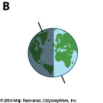 You live in the U.S., and it's summer time. If you were in space looking at Earth-example-1