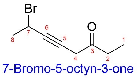 What is the correct structure for 7-bromo-5-octyn-3-one?-example-1