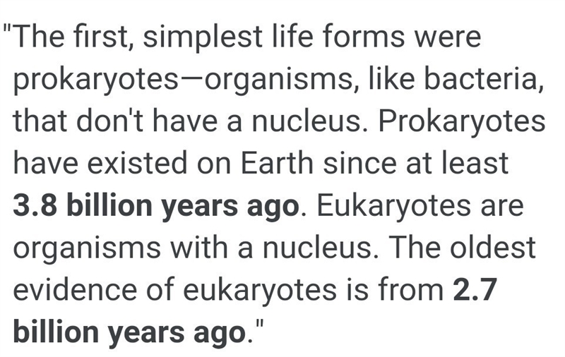 • approximately how old is the earth? how long ago did prokaryotes show up? eukaryotes-example-1