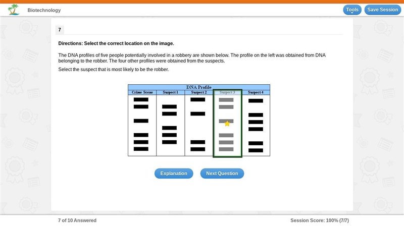 The DNA profiles of five people potentially involved in a robbery are shown below-example-1