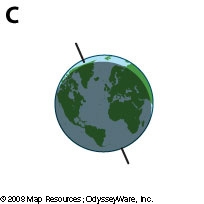 You live in the U.S., and it's summer time. If you were in space looking at Earth-example-3