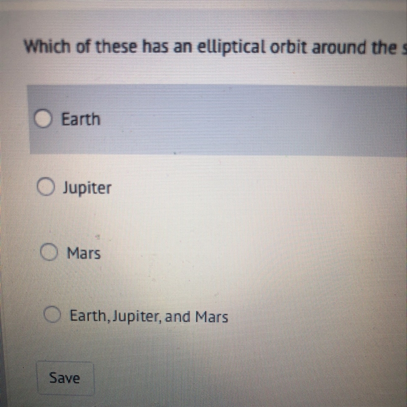 Which of these has an elliptical orbit around the sun-example-1