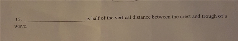 Is half of the vertical distance between the crest and trough of a wave.-example-1