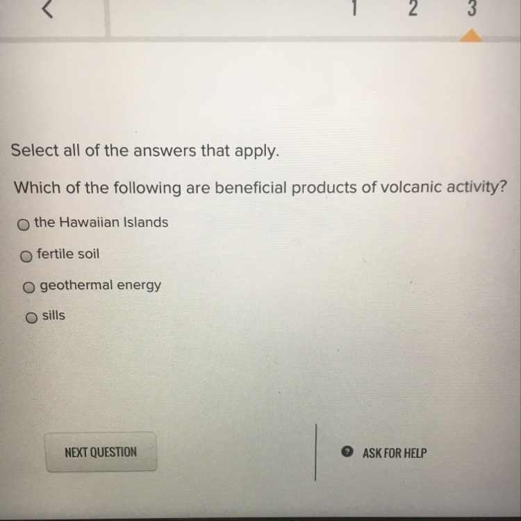 Which of the following are beneficial products of volcanoes activity?-example-1