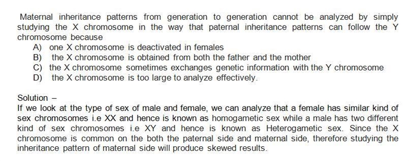 Maternal inheritance patterns from generation to generation cannot be analyzed by-example-1