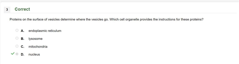 proteins on the surface of vesicles determine where vesicles go. which cell organelle-example-1